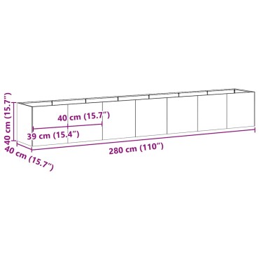 vidaXL Ζαρντινιέρα Ανθρακί 280x40x40 εκ. από Χάλυβα Ψυχρής Έλασης