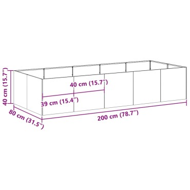 vidaXL Ζαρντινιέρα Ανθρακί 200x80x40 εκ. από Χάλυβα