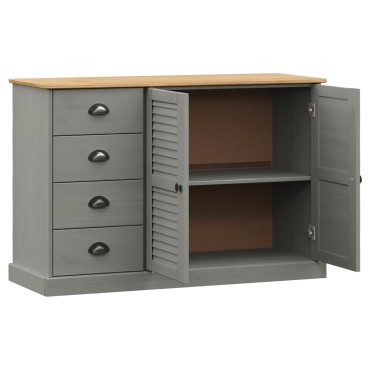 vidaXL Μπουφές με Συρτάρια VIGO Γκρι 113x40x75cm Μασίφ Ξύλο Πεύκο 1 τεμ.