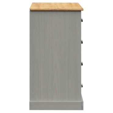 vidaXL Μπουφές με Συρτάρια VIGO Γκρι 113x40x75cm Μασίφ Ξύλο Πεύκο 1 τεμ.