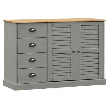 vidaXL Μπουφές με Συρτάρια VIGO Γκρι 113x40x75cm Μασίφ Ξύλο Πεύκο 1 τεμ.