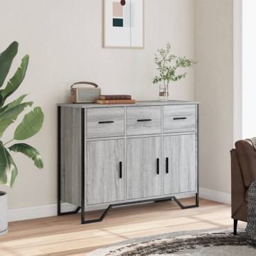 vidaXL Ντουλάπι Γκρι Sonoma 97x32,5x74,5cm από Επεξεργασμένο Ξύλο 1 τεμ.