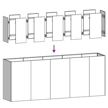 vidaXL Ζαρντινιέρα Ανθρακί 200x40x80 εκ. από Χάλυβα Ψυχρής Έλασης