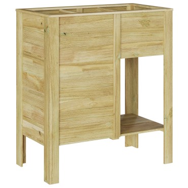 vidaXL Κρεβάτι Κήπου με Αποθήκη 85x46x96 εκ. Μεταχειρισμένο Ξύλο Πεύκης