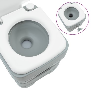 vidaXL Τουαλέτα Κάμπινγκ Γκρι 41,5 x 36,5 x 42 εκ.