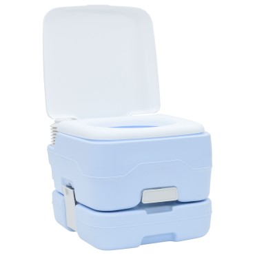 vidaXL Σετ Τουαλέτας Κάμπινγκ 2 τμχ. Μπλε και άσπρο