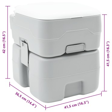 vidaXL Τουαλέτα Κάμπινγκ Γκρι 41,5 x 36,5 x 42 εκ.