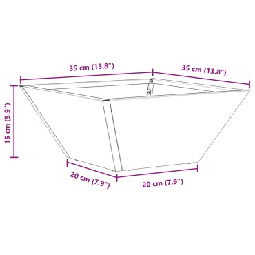vidaXL Γλάστρες Κήπου 5 τμχ 35x35x15 εκ. Ανοξείδωτο Ατσάλι