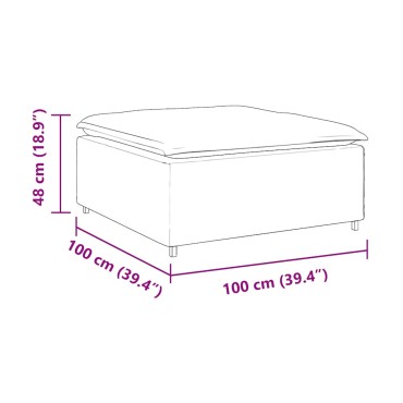 vidaXL Υποπόδιο Καναπέ Κόκκινο 100 x 100 x 48 εκ.