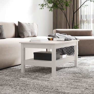 vidaXL Τραπεζάκι Σαλονιού Λευκό 80x50x40cm από Μασίφ Ξύλο Πεύκου 1 τεμ.