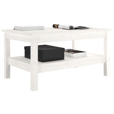 vidaXL Τραπεζάκι Σαλονιού Λευκό 80x50x40cm από Μασίφ Ξύλο Πεύκου 1 τεμ.
