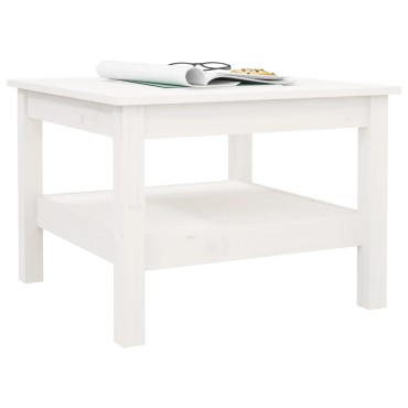 vidaXL Τραπεζάκι Σαλονιού Λευκό55x55x40cm από Μασίφ Ξύλο Πεύκου 1 τεμ.