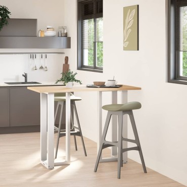 vidaXL Πόδια Τραπεζιού Μπαρ σε Σχήμα Τ, 2 τεμ. Λευκά 50x35x(100-101)cm Ατσάλι