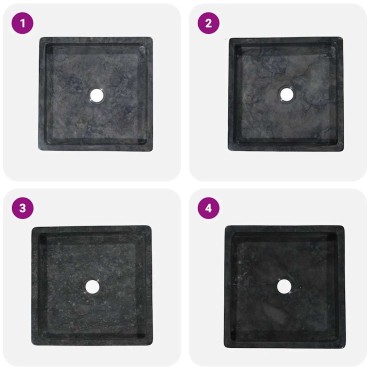 vidaXL Νιπτήρας Μαύρος 40 x 40 x 10 εκ. Μαρμάρινος