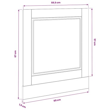 vidaXL Πίνακας πλυντηρίου πιάτων Porto Λευκό 60x1,5x57cm Επεξ. Ξύλο
