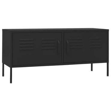 vidaXL Έπιπλο Τηλεόρασης Μαύρο 105x35x50cm από Ατσάλι