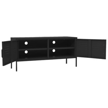 vidaXL Έπιπλο Τηλεόρασης Μαύρο 105x35x50cm από Ατσάλι