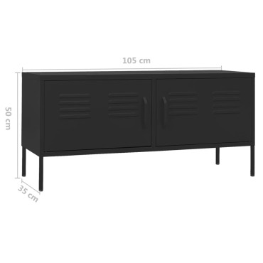 vidaXL Έπιπλο Τηλεόρασης Μαύρο 105x35x50cm από Ατσάλι