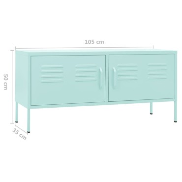vidaXL Έπιπλο Τηλεόρασης Χρώμα Μέντας 105x35x50cm από Ατσάλι