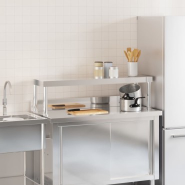 vidaXL Ράφι Επιτραπέζιο για Πάγκο Εργασίας 110x30x35 εκ. Ανοξ. Ατσάλι