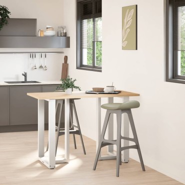 vidaXL Πόδια Τραπεζιού Μπαρ σε Σχήμα Τ, 2 τεμ. Λευκά 60x35x(90-91)cm Ατσάλι