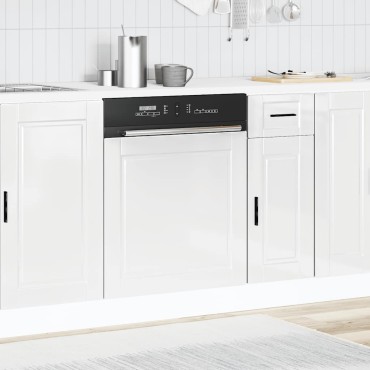 vidaXL Πίνακας πλυντηρίου πιάτων Porto Γυαλ. Λευκό 60x1,5x57cm