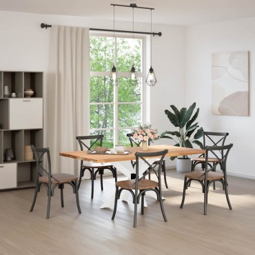 vidaXL Τραπεζαρία με Πόδια σε Σχήμα Αράχνης Λευκό 120x68x(72-73)cm Ατσάλι