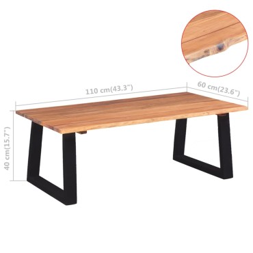 vidaXL Τραπεζάκι Σαλονιού 110x60x40cm από Μασίφ Ξύλο Ακακίας 1 τεμ.