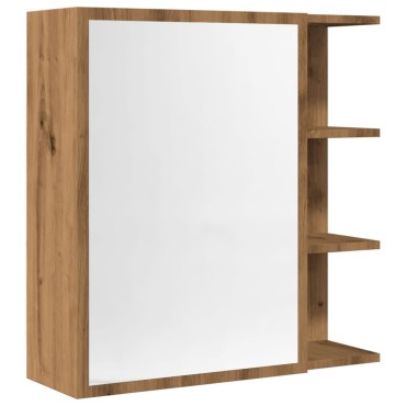 vidaXL Ντουλάπι καθρέφτη μπάνιου Artisan Oak Κατασκευασμένο ξύλο 62,5x20,5x64cm 1 τεμ.