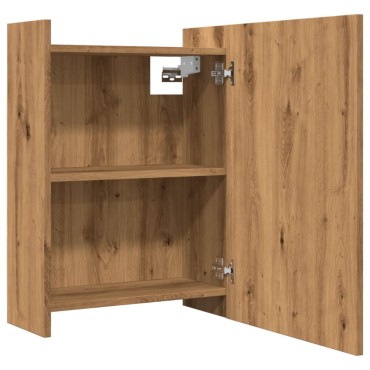 vidaXL Ντουλάπι καθρέφτη μπάνιου Artisan Oak Κατασκευασμένο ξύλο 62,5x20,5x64cm 1 τεμ.