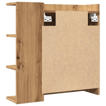 vidaXL Ντουλάπι καθρέφτη μπάνιου Artisan Oak Κατασκευασμένο ξύλο 62,5x20,5x64cm 1 τεμ.