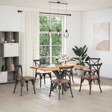 vidaXL Τραπεζαρία με Πόδια σε Σχήμα Αράχνης Ανθρακί 85x85x(72-73)cm Ατσάλι