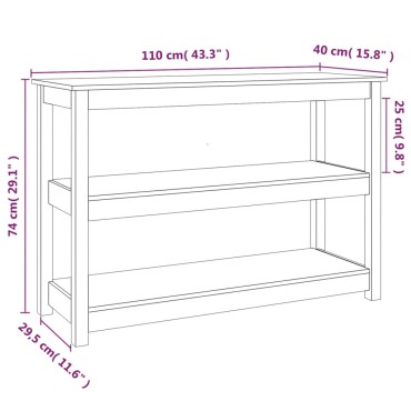 vidaXL Τραπέζι Κονσόλα 110x40x74cm από Μασίφ Ξύλο Πεύκου 1 τεμ.