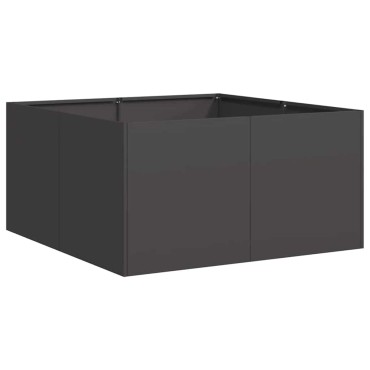 vidaXL Ζαρντινιέρα Μαύρη 80x80x40 εκ. από Χάλυβα Ψυχρής Έλασης