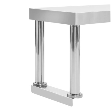 vidaXL Τραπέζι Εργασίας Κουζίνας με Ράφι 120x60x120 εκ. Ανοξ. Ατσάλι