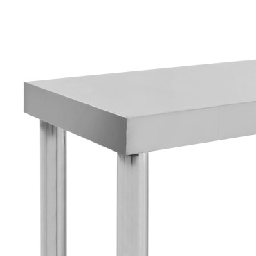 vidaXL Τραπέζι Εργασίας Κουζίνας με Ράφι 120x60x120 εκ. Ανοξ. Ατσάλι