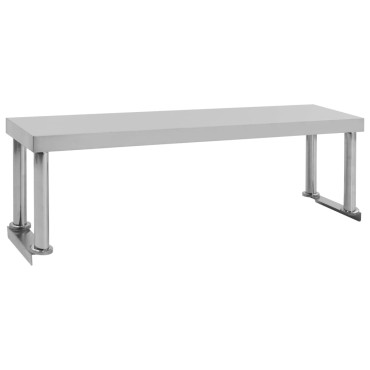 vidaXL Τραπέζι Εργασίας Κουζίνας με Ράφι 120x60x120 εκ. Ανοξ. Ατσάλι