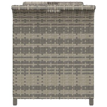 vidaXL Παγκάκι Κήπου με Μαξιλάρι Γκρι 116x46x57cm από Συνθ. Ρατάν 1 τεμ.