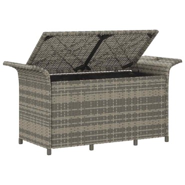 vidaXL Παγκάκι Κήπου με Μαξιλάρι Γκρι 116x46x57cm από Συνθ. Ρατάν 1 τεμ.