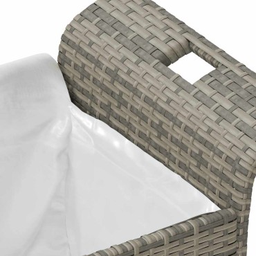 vidaXL Παγκάκι Κήπου με Μαξιλάρι Γκρι 116x46x57cm από Συνθ. Ρατάν 1 τεμ.
