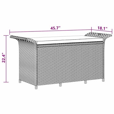 vidaXL Παγκάκι Κήπου με Μαξιλάρι Γκρι 116x46x57cm από Συνθ. Ρατάν 1 τεμ.