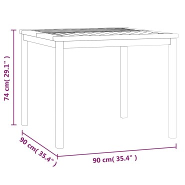 vidaXL Τραπεζαρία Κήπου 90x90x74cm από Μασίφ Ξύλο Ακακίας 1 τεμ.