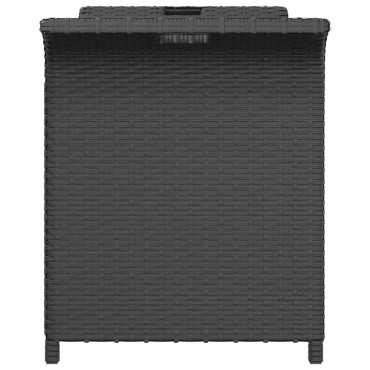 vidaXL Παγκάκι Κήπου με Μαξιλάρι Μαύρο 116x46x57cm από Συνθ. Ρατάν 1 τεμ.