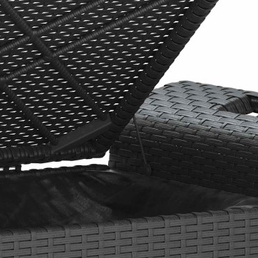 vidaXL Παγκάκι Κήπου με Μαξιλάρι Μαύρο 116x46x57cm από Συνθ. Ρατάν 1 τεμ.