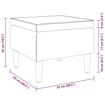 vidaXL Σκαμπό με Ξύλινα Πόδια Μπορντό Βελούδινο 52x52x42cm 1 τεμ.