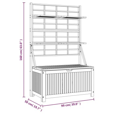 vidaXL Μπαούλο Αποθήκευσης Καφασωτό 99x50x160cm Μασίφ Ξύλο Ακακίας 1 τεμ.