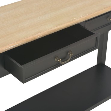 vidaXL Τραπέζι Κονσόλα Μαύρο 110x35x80cm Ξύλινο 1 τεμ.