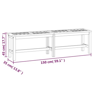 vidaXL Παγκάκι Κήπου από Μασίφ Ξύλο Ακακίας 150x35x45cm 1 τεμ.