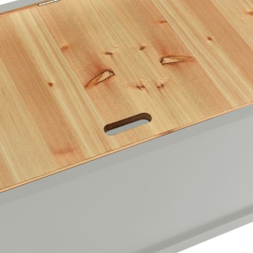 vidaXL Πάγκος Γκρι 107x45x75,5cm από Μασίφ Ξύλο Ελάτης 1 τεμ.