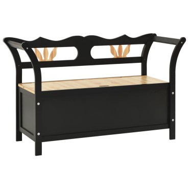 vidaXL Πάγκος Μαύρος 107x45x75,5cm από Μασίφ Ξύλο Ελάτης 1 τεμ.